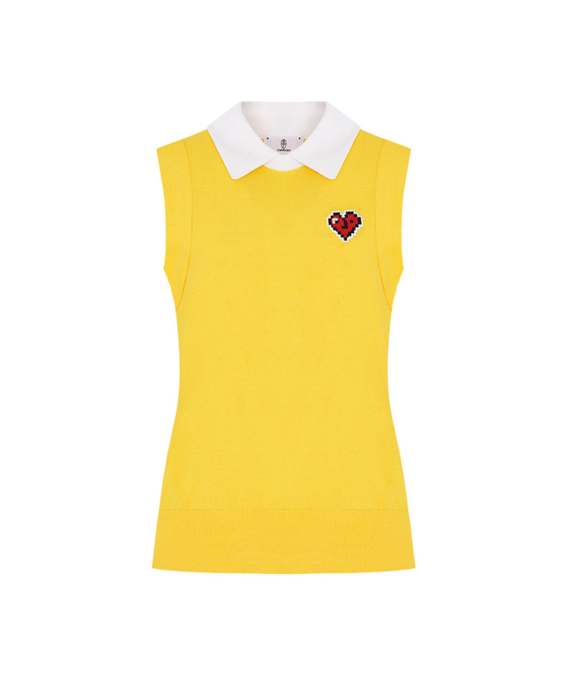 Castelbajac Women's Collared Contrast Knit Vest - 2 Colors