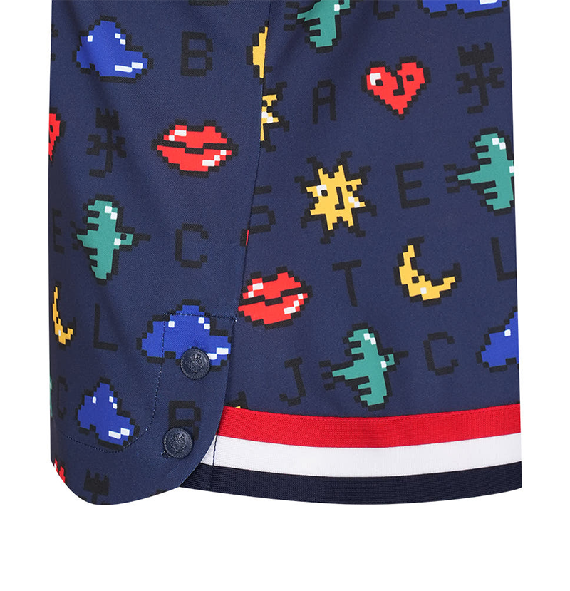 Castelbajac Women's Pixel Pattern Collared T-shirt - Navy