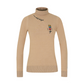 Castelbajac Women's Basic Embroidered Point Mock Neck Knit - Beige