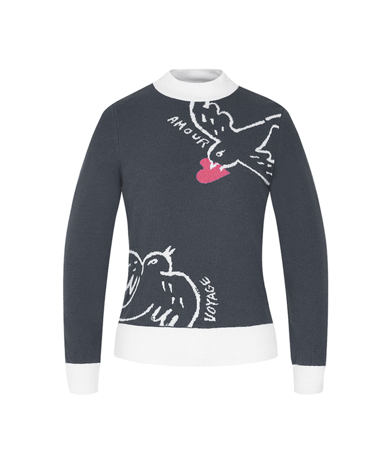 Castelbajac Women's Artwork Jacquard Point Polar Knit - M/Grey