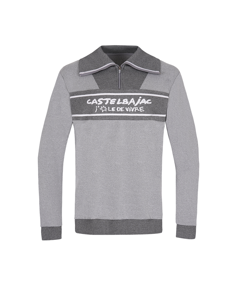 Castelbajac Men's Two-Tone Half-Zip Sweatshirt - M/Grey