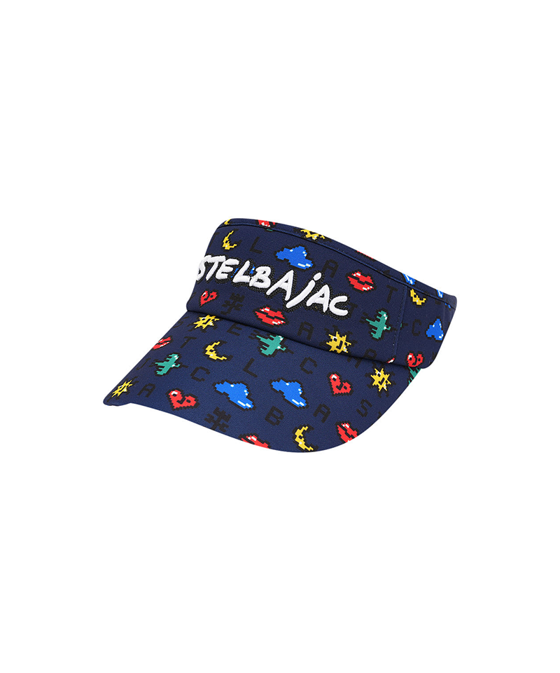 Castelbajac Women's Pixel Pattern Basic Sun Cap - Navy