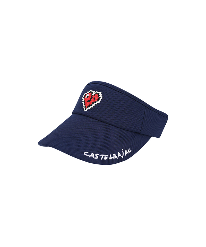 Castelbajac Women's Heart Pixel Summer Sun Cap - Navy
