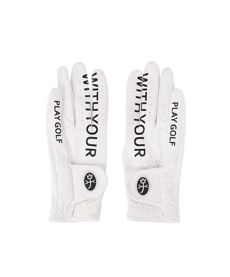 Castelbajac Women's Synthetic Leather Slogan Two-Handed Gloves - White