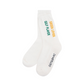 Castelbajac Men's Season Slogan Point Long Socks - White