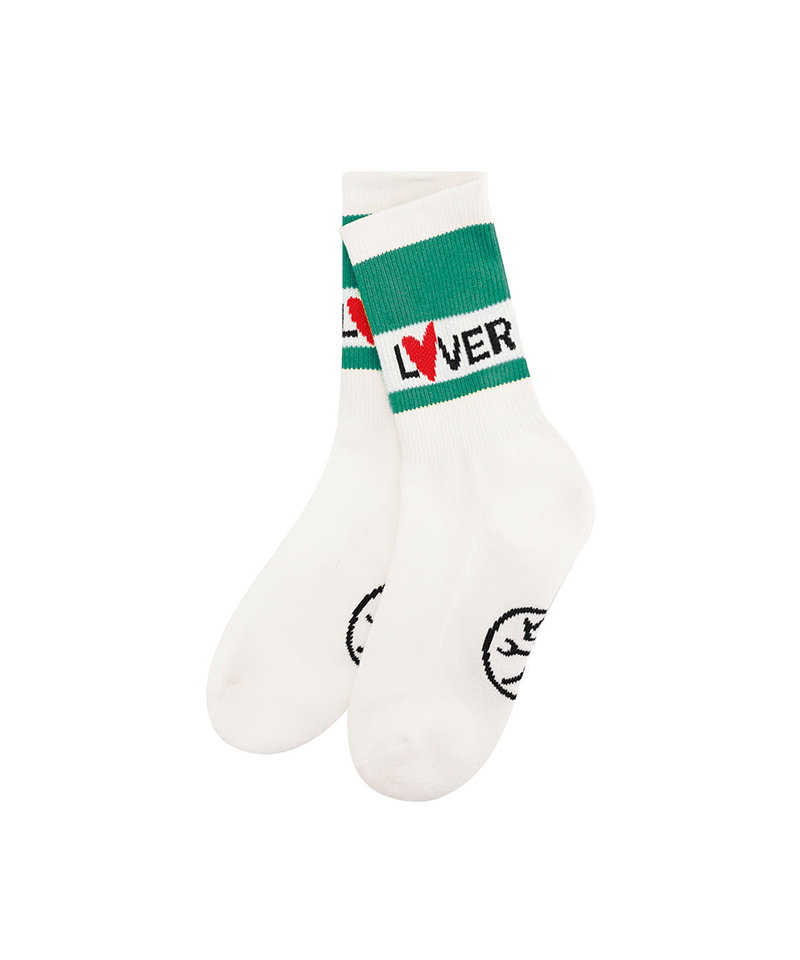 Castelbajac Women's Color Block Slogan Long Socks - Green