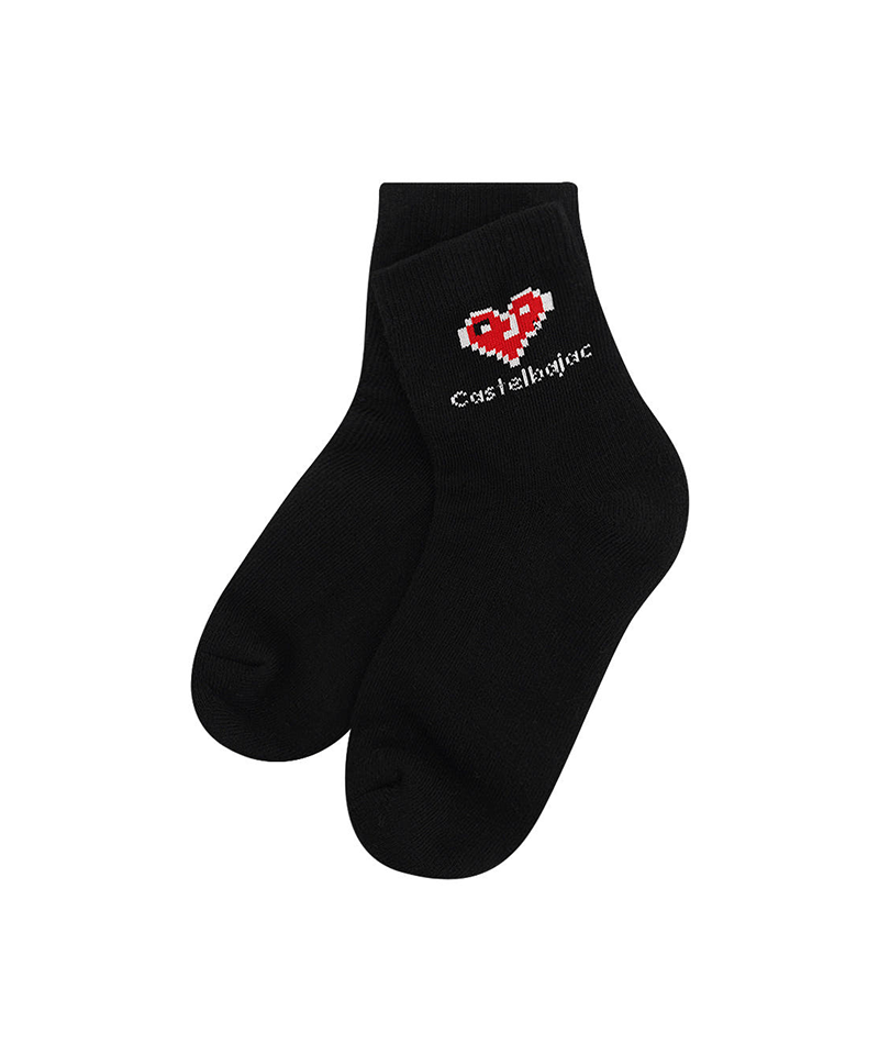 Castelbajac Women's Heart Point Mid-calf Socks - Black