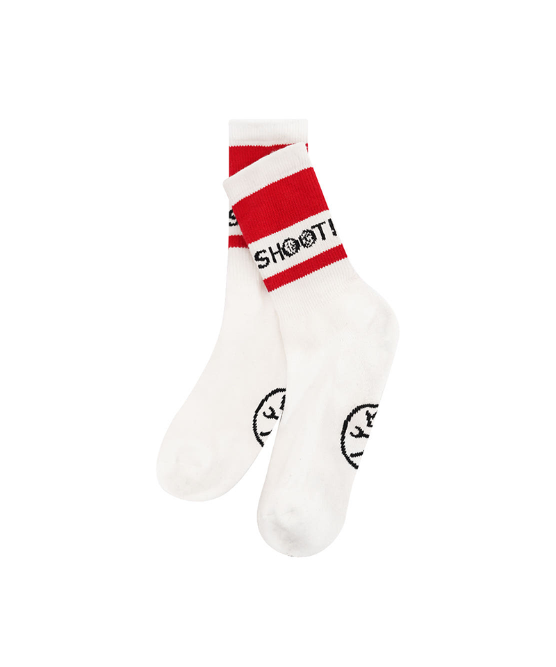 Castelbajac Women's Color Block Slogan Long Socks - Red