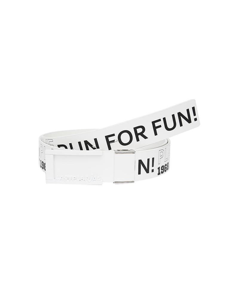 Castelbajac Men's Print Buckle Belt - White