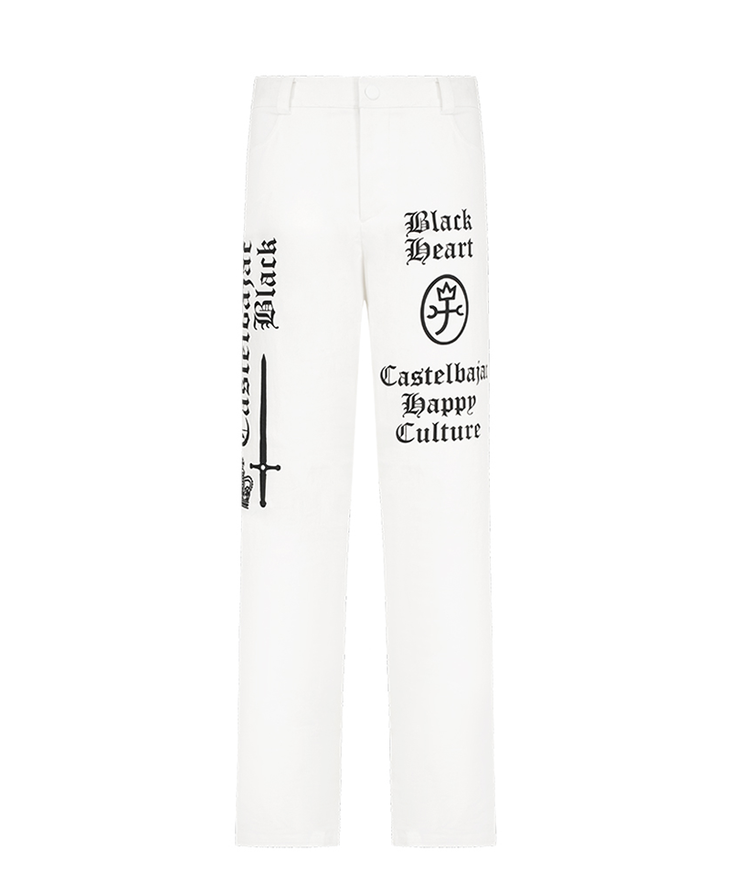 Castelbajac Men's Spandex Print Pants - White