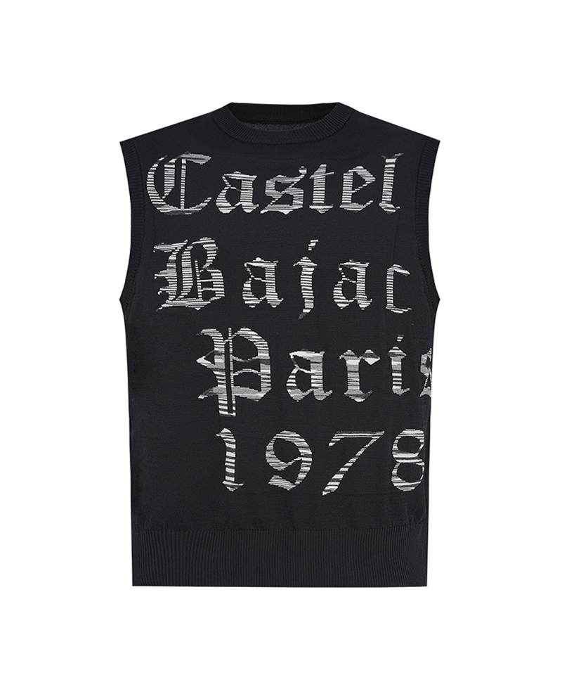 Castelbajac Men's Front Logo Knit Vest - Black