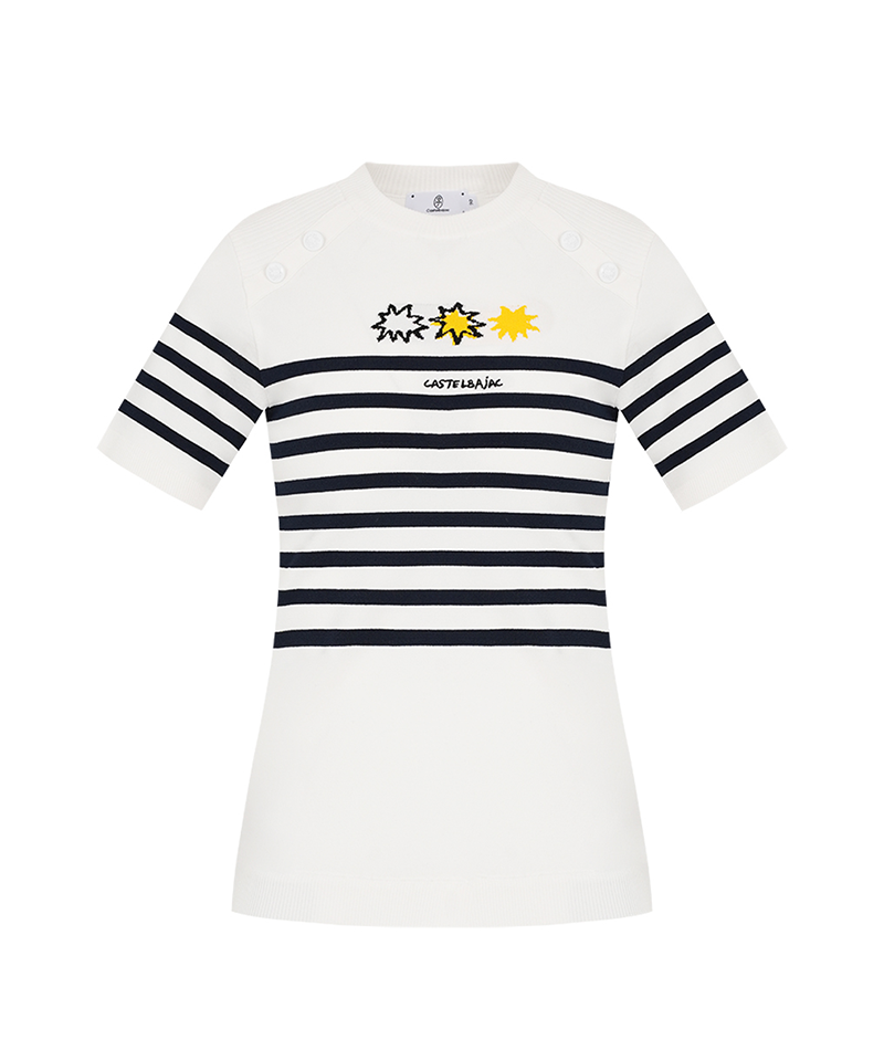 Castelbajac Women's Striped Short-Sleeve Sweater - 2 Colors
