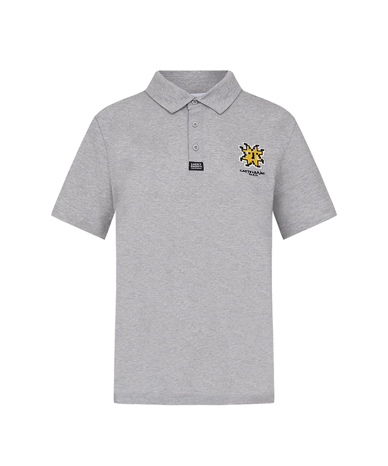 Castelbajac Men's Pixel Graphic Polo T-Shirt - 3 Colors