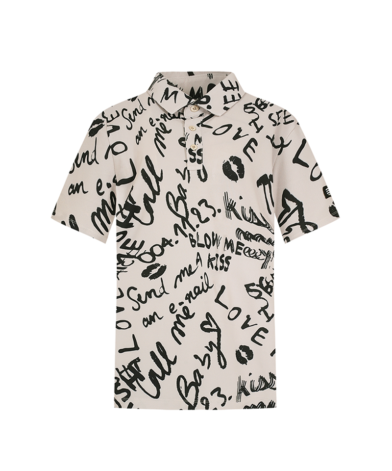 Castelbajac Men's Full-Size Drawing Lettering Polo T-Shirt - 2 Colors