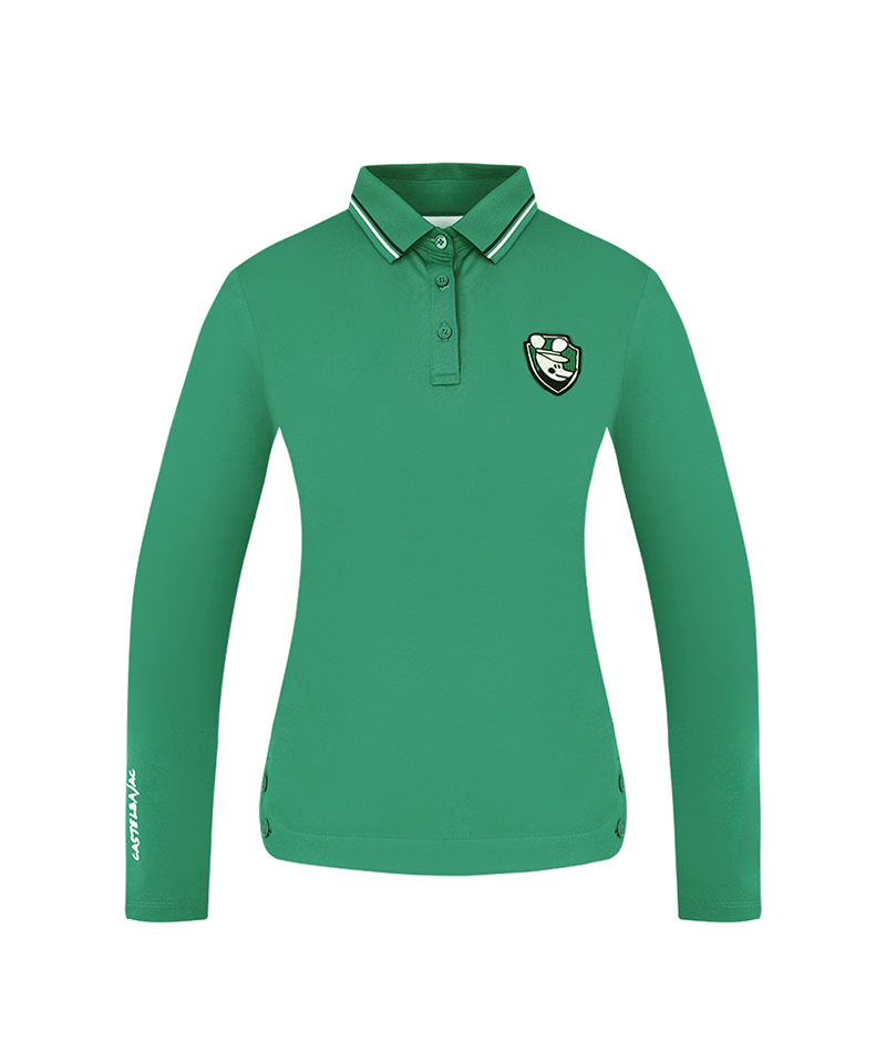 Castelbajac Women's Collar & Hem 3-Color Point Long-Sleeve T-Shirt - 4 Colors