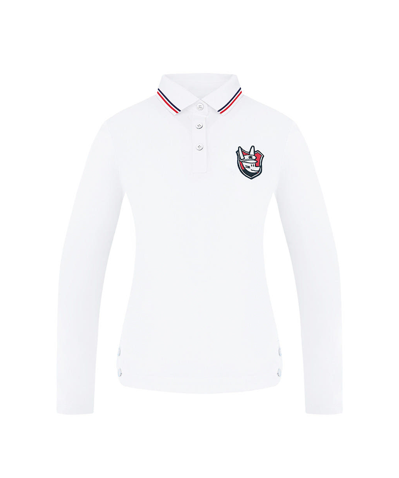Castelbajac Women's Collar & Hem 3-Color Point Long-Sleeve T-Shirt - 4 Colors