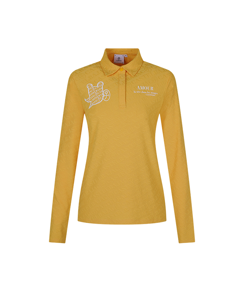 Castelbajac Women's Character Point Jacquard Collar T-Shirt - Mustard