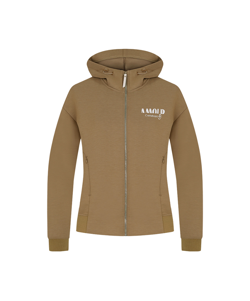 Castelbajac Women's Artwork Point Hooded Zip-Up - Beige