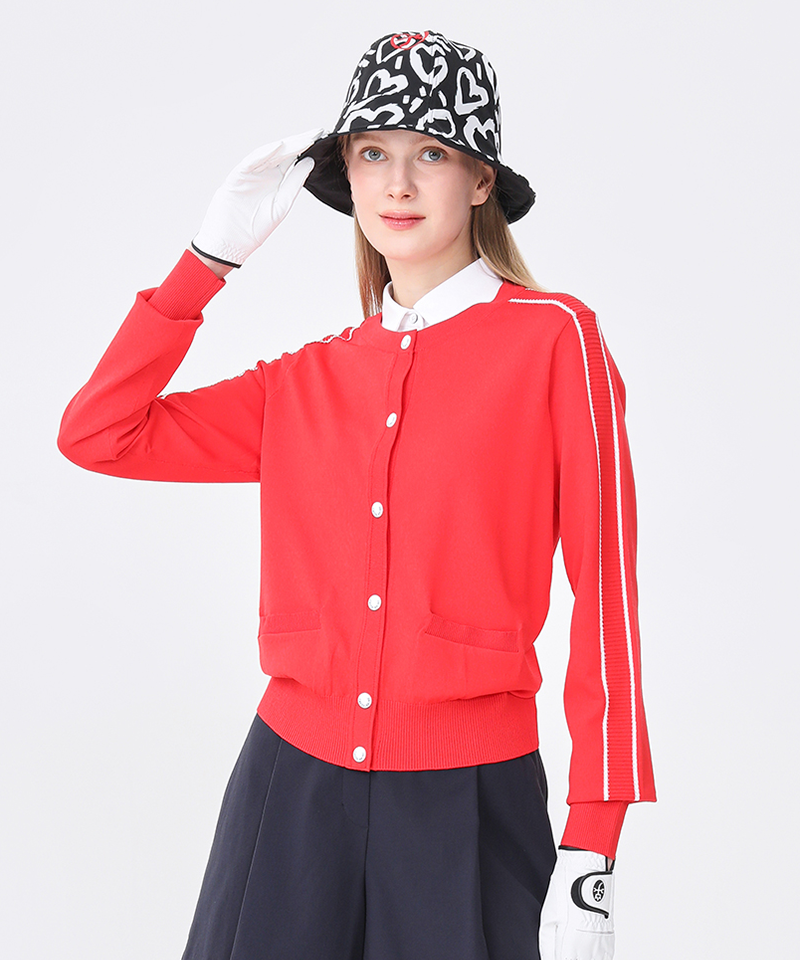 Castelbajac Women's Round Neck Button Cardigan - Red