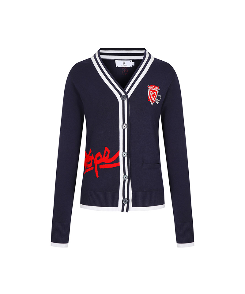 Castelbajac Women's V-Neck Artwork Cardigan - Navy