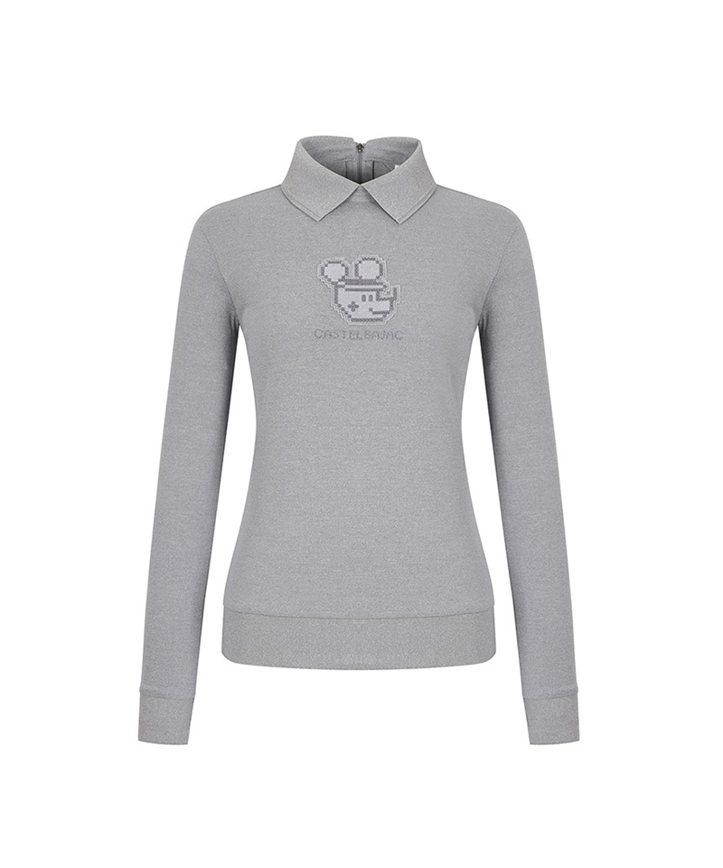 Castelbajac Women's Character Embroidered Collar T-Shirt - M/Grey
