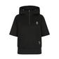 Castelbajac Women's Short-Sleeve Jersey Half-Zip Hooded T-Shirt - Black