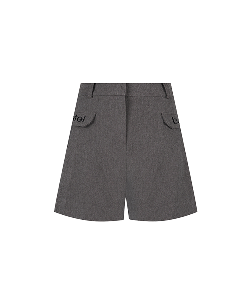 Castelbajac Women's Embroidered Logo Point Pintuck Shorts - Grey