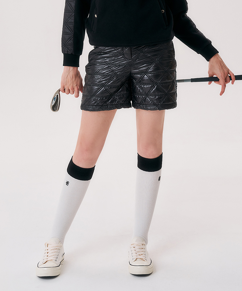 Castelbajac Women's Black Line Quilted Padded Shorts - Black