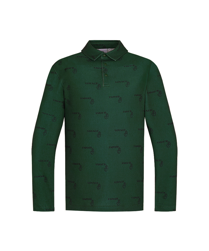 Castelbajac Men's Pattern Print Collared T-Shirt - Green