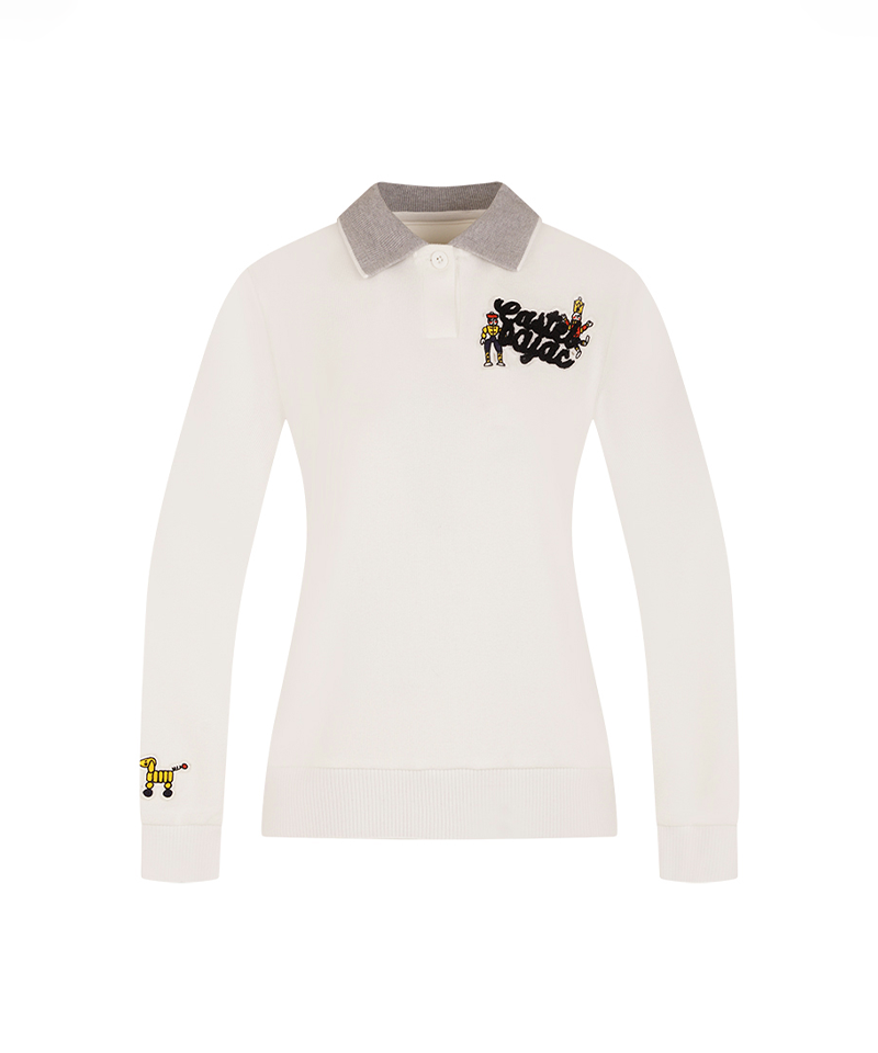Castelbajac Women's Knit Collar Color Block T-Shirt - Ivory