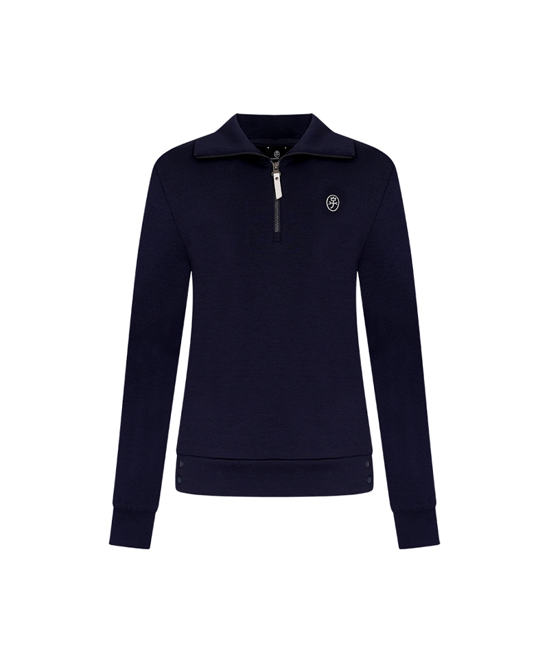 Castelbajac Women's Character Embroidered Half-Zip T-Shirt - Navy