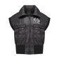 Castelbajac Women's Black Line Glossy Quilted Point Padded Crop Vest - Black