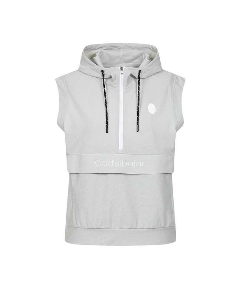Castelbajac Women's Half-Zip Sleeveless Hooded T-Shirt - 2 Colors