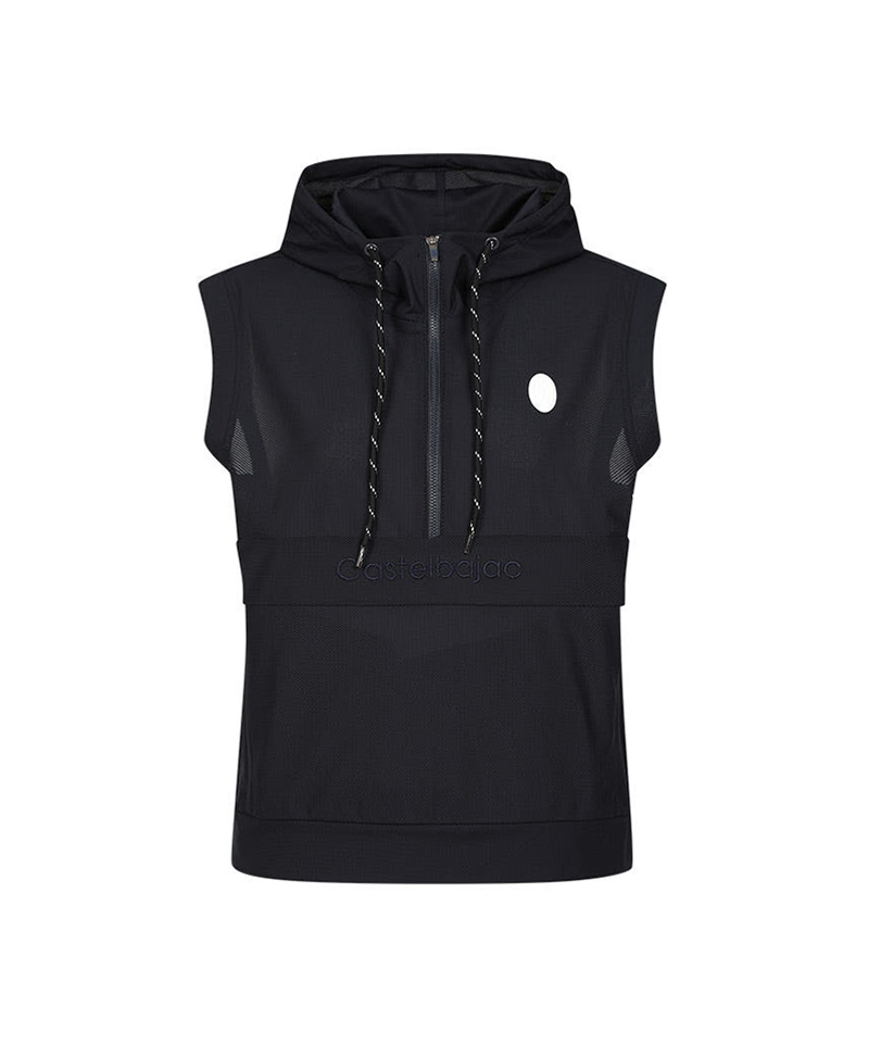 Castelbajac Women's Half-Zip Sleeveless Hooded T-Shirt - 2 Colors