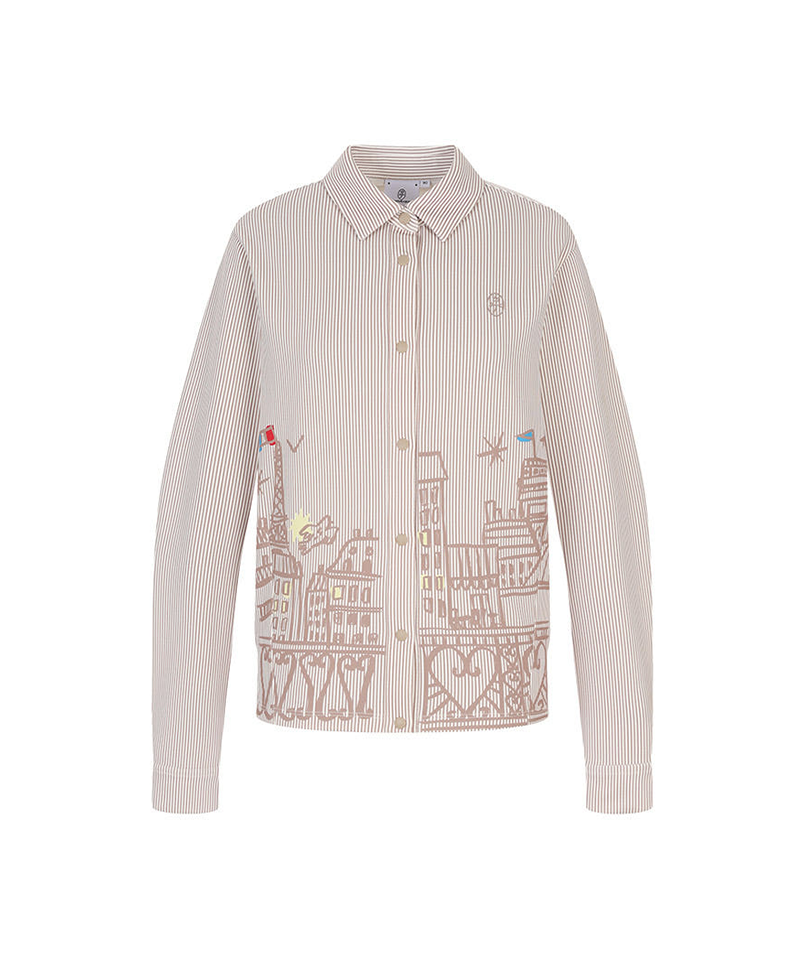 Castelbajac Women's Striped Artwork Shirt - 2 Colors