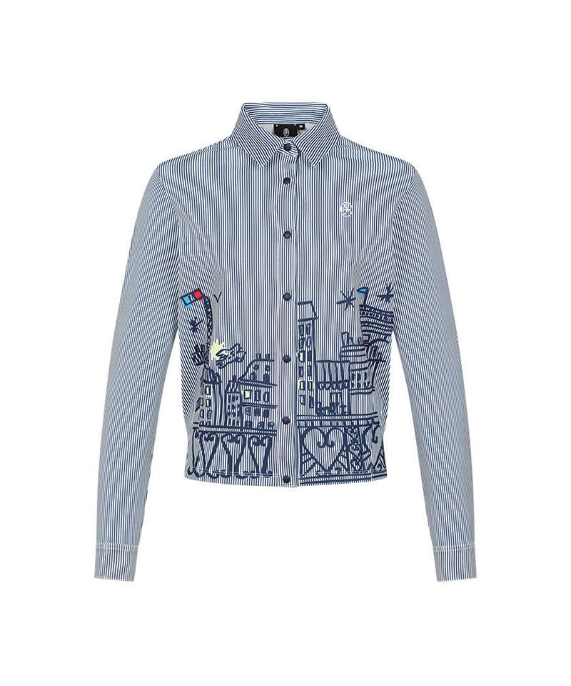 Castelbajac Women's Striped Artwork Shirt - 2 Colors