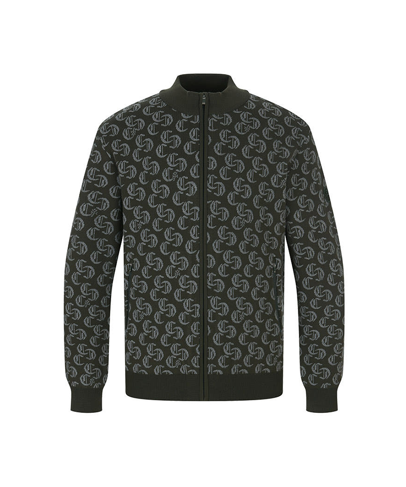 Castelbajac Men's Jacquard Zip-up Knit Cardigan - 2 Colors