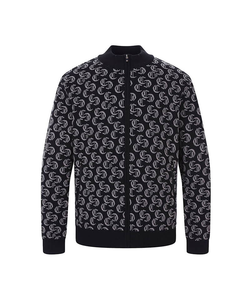 Castelbajac Men's Jacquard Zip-up Knit Cardigan - 2 Colors