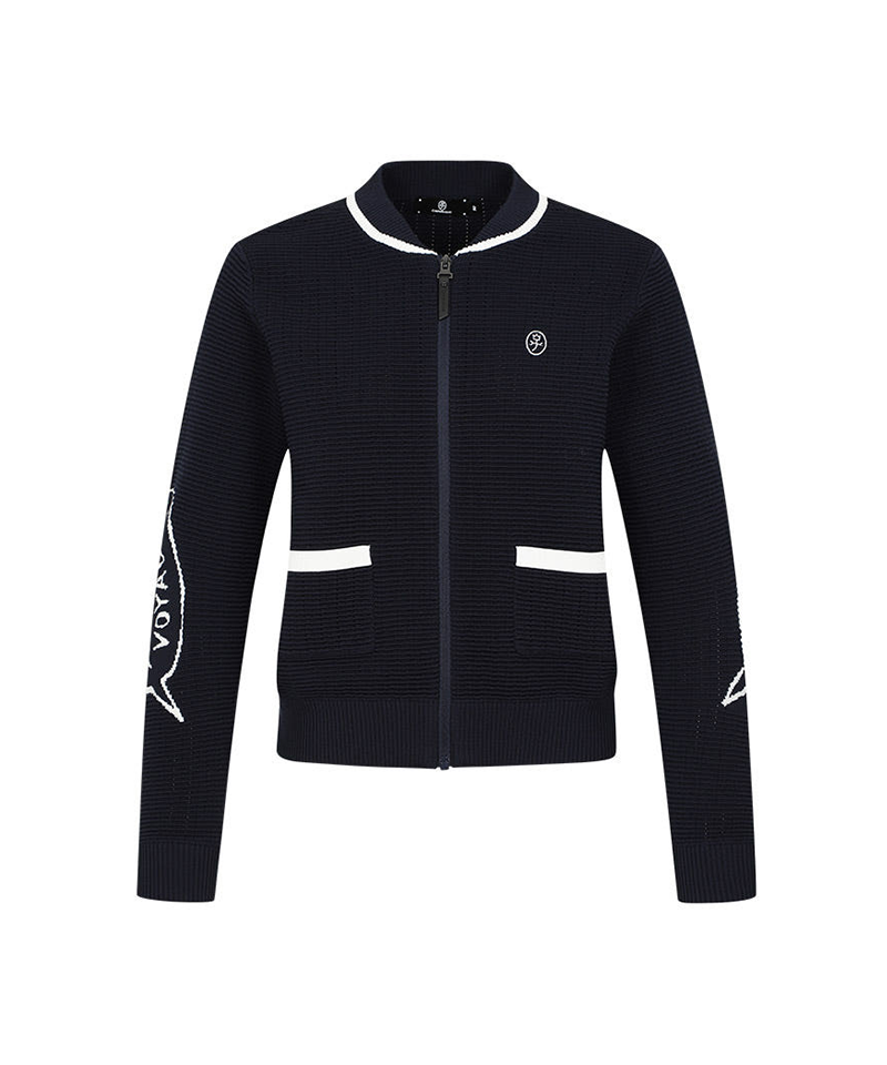 Castelbajac Women's Color Block Artwork Zip-up Knit Cardigan - 2 Colors