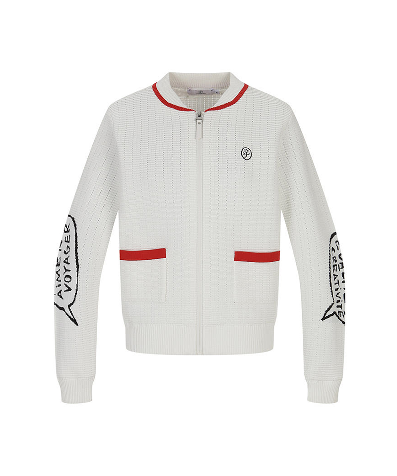 Castelbajac Women's Color Block Artwork Zip-up Knit Cardigan - 2 Colors