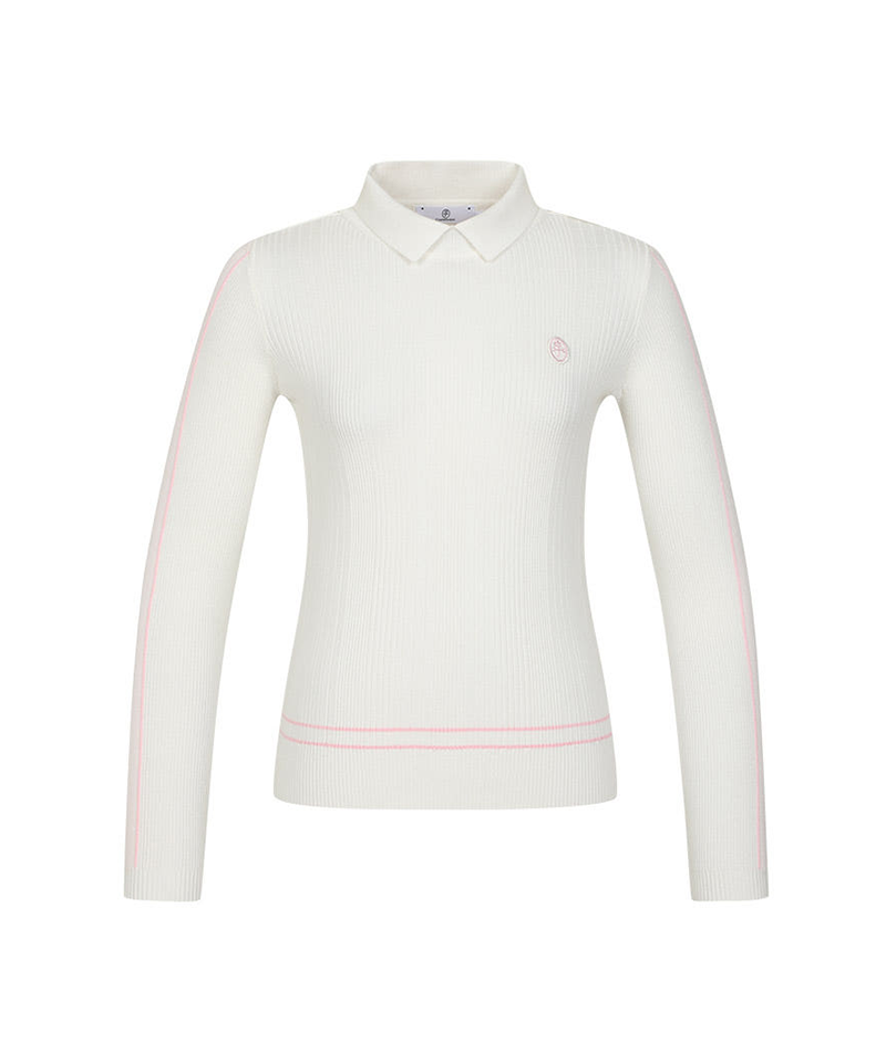 Castelbajac Women's Ribbed Collar Knit - White