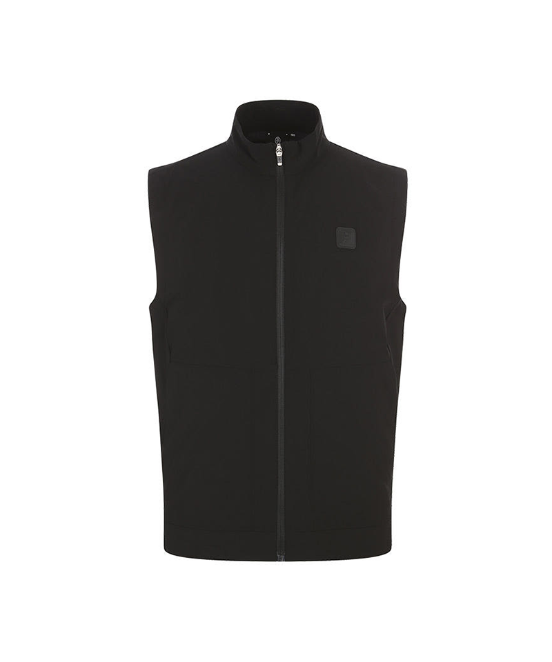 Castelbajac Men's Polyester Single-Layer Zip-Up Vest - Black