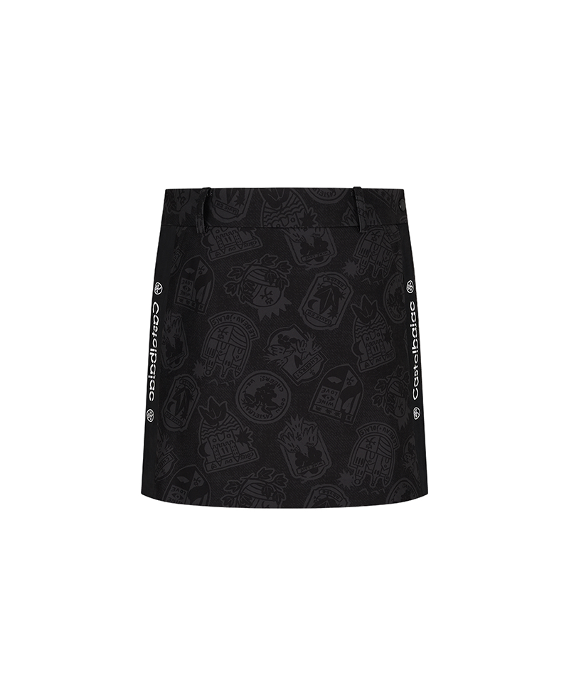 Women's Full-Length Pattern Culottes - Black