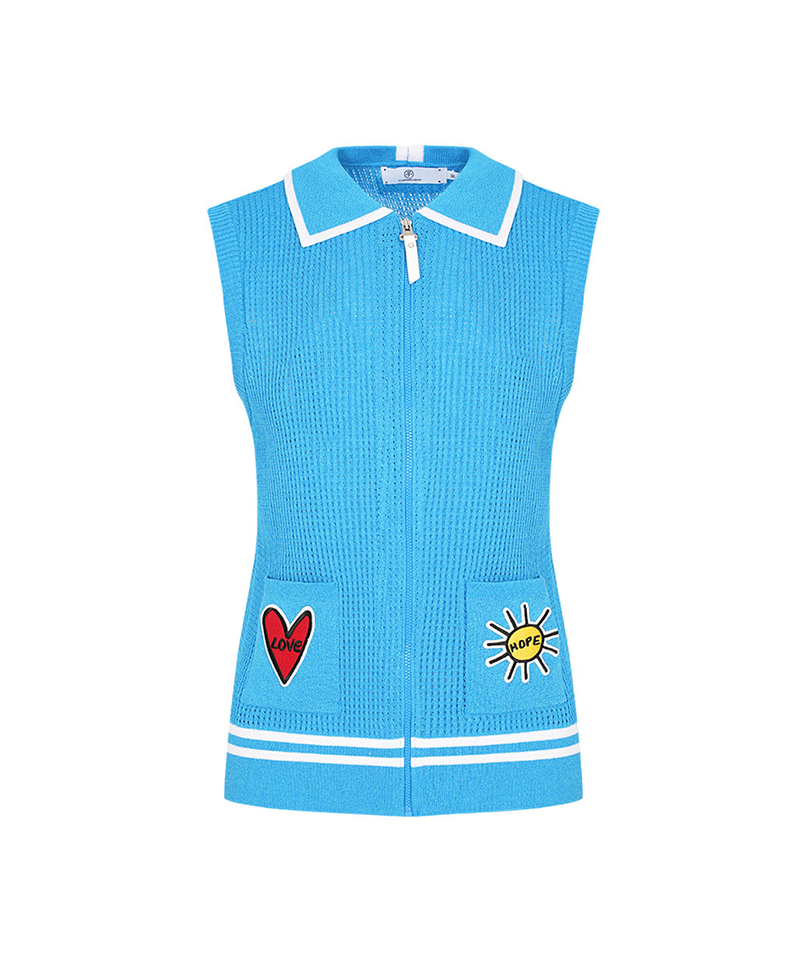 Castelbajac Women's Open Vest with Curly Knit - 2 Colors