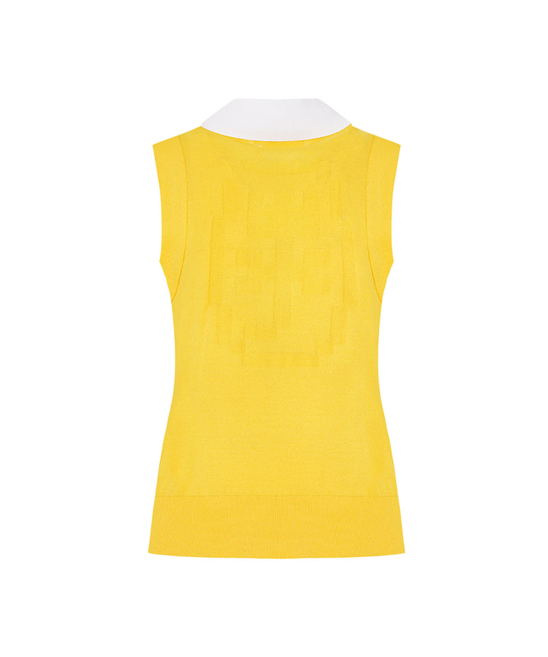 Castelbajac Women's Collared Contrast Knit Vest - 2 Colors