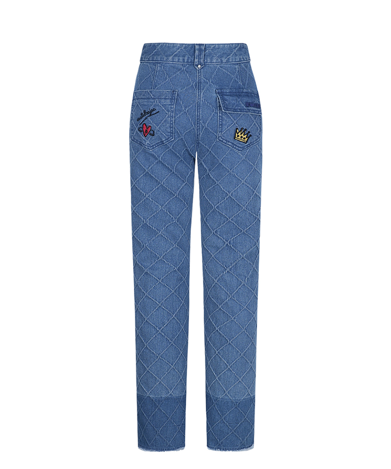 Castelbajac Women's Diamond Bootcut Denim Pants - Blue