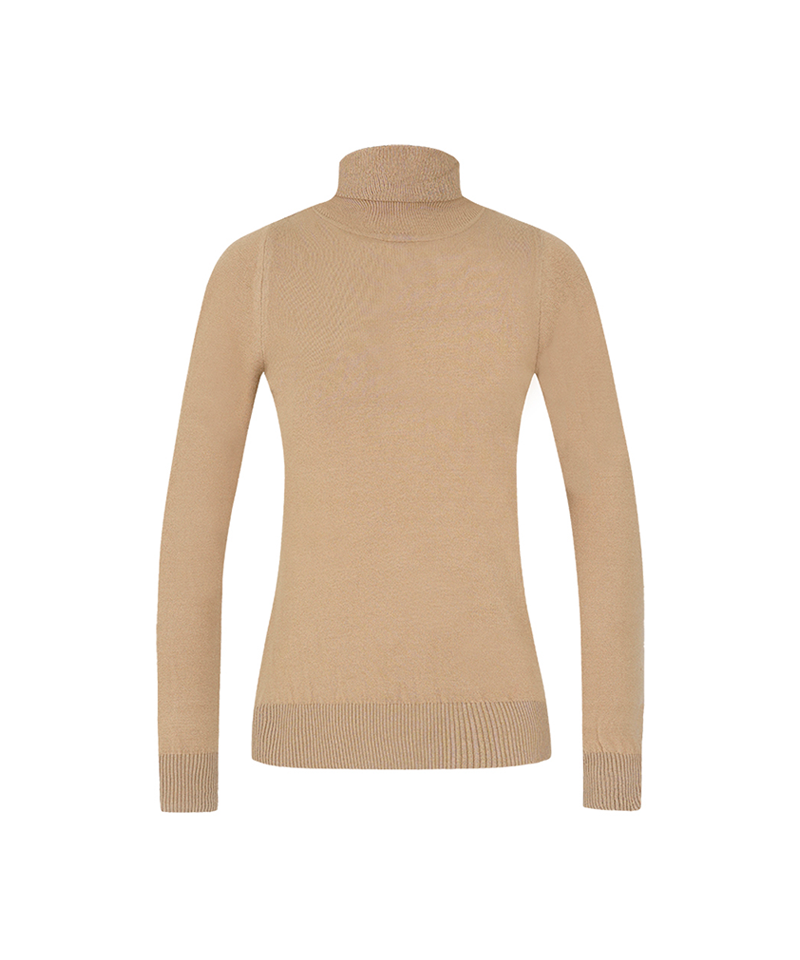 Castelbajac Women's Basic Embroidered Point Mock Neck Knit - Beige