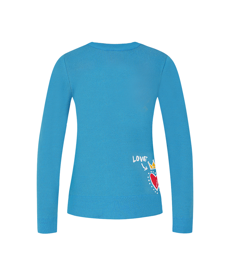 Castelbajac Women's Lettering Round Sweater - Blue