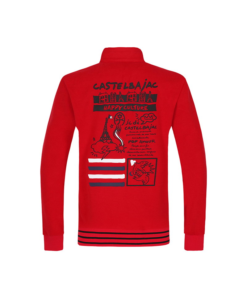 Castelbajac Men's One-Point Semi-Zip T-Shirt - Red