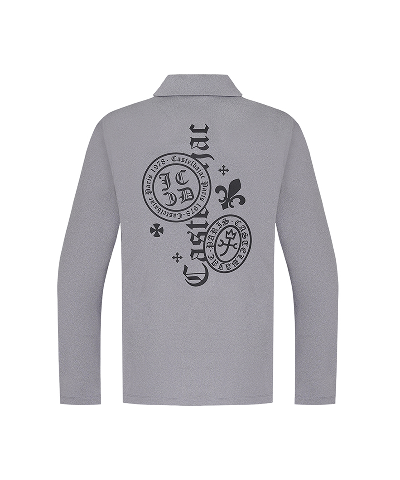 Castelbajac Men's Modified Logo Long-Sleeve Eri T-Shirt- M/Grey